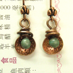 Copper and Lampwork Disc Earrings by The Beading Yogini