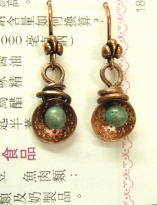 Copper and Lampwork Disc Earrings by The Beading Yogini