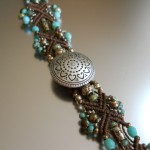 Turquoise Burst Micro Macrame Bracelet 1 by The Beading Yogini
