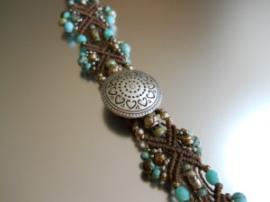 Turquoise Burst Micro Macrame Bracelet 1 by The Beading Yogini