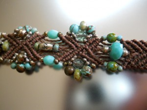 Turquoise Burst Micro Macrame Bracelet 3 by The Beading Yogini