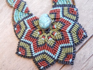 1 The Beading Yogini Turquoise Mega Mandala Macrame Necklace
