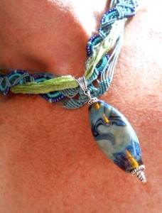 IBN Sea Challenge Waves Necklace Ribbon Side by The Beading Yogini