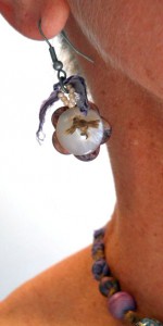 BN Sea Urchin Challenge Earring Modeled by The Beading Yogini