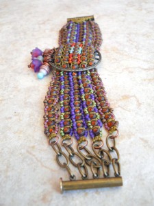 Lavender Equinox Bracelet Claps End Full by The Beading Yogini