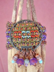 Lavender Equinox Bracelet Close Up by The Beading Yogini