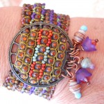 Lavender Equinox Bracelet worn by The Beading Yogini