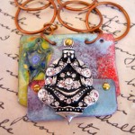 Painting With FIre BUddha Pendant 2 by The Beading Yogin