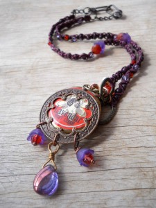 LB Challenge Lavendar Necklace Full View By The Beading Yogini