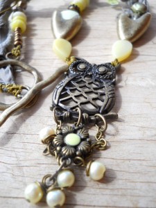 LB Challenge Owl Necklace Close Up By The Beading Yogini