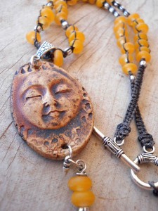 Orange Sunset Necklace by The Beading Yogini