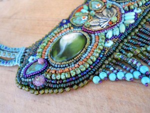 Owl Seed bead Necklace Cabs by The Beading Yogini